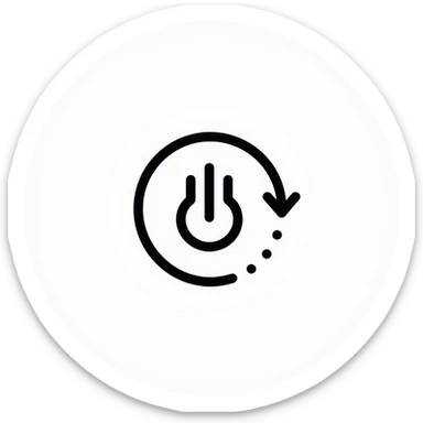 power button symbol with circle inside oval, like iPhone power icon sticker