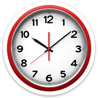 red wall clock sticker