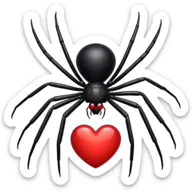 Black widow with heart sticker
