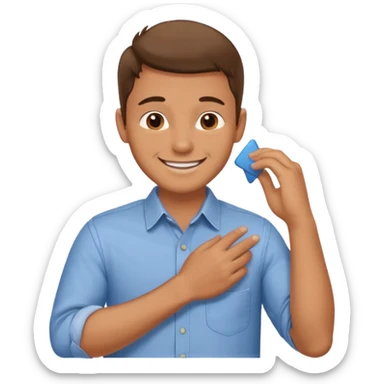 Emoji of a guy dusting off his shoulder with his hand sticker