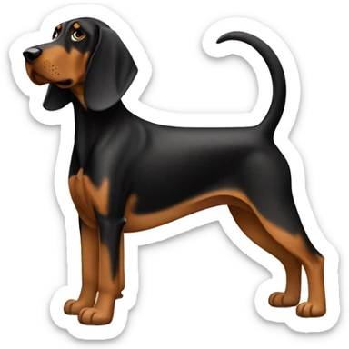Tan and blackCoonhound Dog Breed Full Body sticker