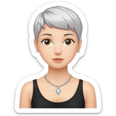 white girl pixie cut sticker
