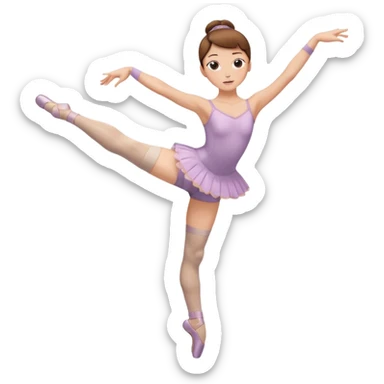Ballet dancer in over the knee socks, leotard and brown hair sticker