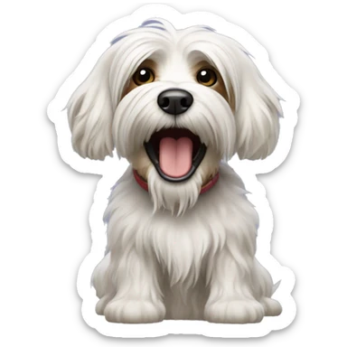 Excited Tibetan terrier dog  sticker
