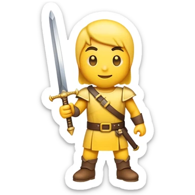 emoji character holding a sword sticker