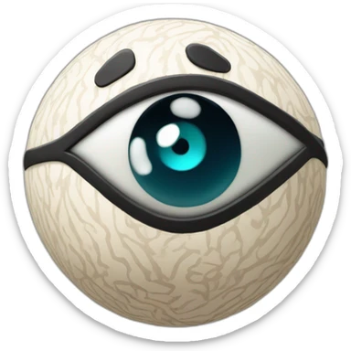 3d sphere with a cartoon Cow skin texture with Eye of Horus sticker