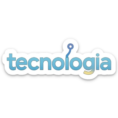 the word 'tecnologia' in a creative, modern style, suitable for a tech brand logo sticker