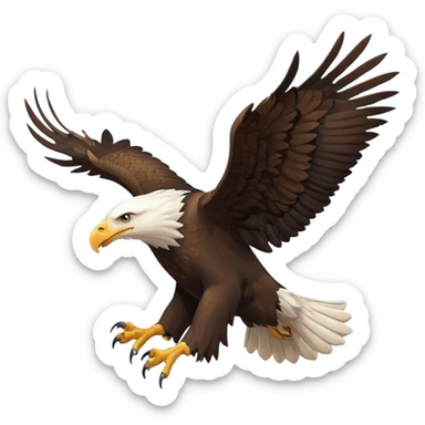 A regal flying bald eagle swooped a feral pig  sticker
