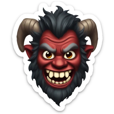 Krampus with a menacing smile sticker