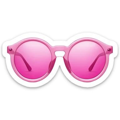 round protective glasses with vibrant pink tinted lenses, laboratory eyewear sticker