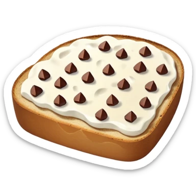 a toast with ricotta and chocolate chips (drops) on top sticker