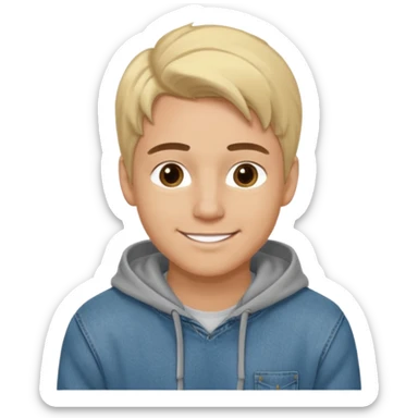 Kjekk gutt (lys i huden) som har pynta seg. Har på seg Jeans og grå hette genser og håret skal være  midtskill og fargen på håret er blondt. Litt øyevipper men ikke mye og litt mørke brun. Skal se HOT Å SEXY UT smile mer!!! Ca 20 år gammel  sticker