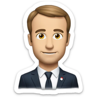 Macron qui fait un V avec 2 doigts sticker