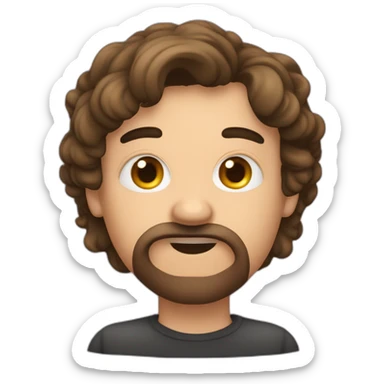 Ojos grandes. Nariz recta, labios gruesos, cabello corto con entradas, piel color blanco, sin bigote, dientes lindos, cejas pobladas sticker