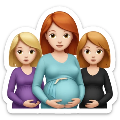 Pregnant redhead, blonde and brunette sticker