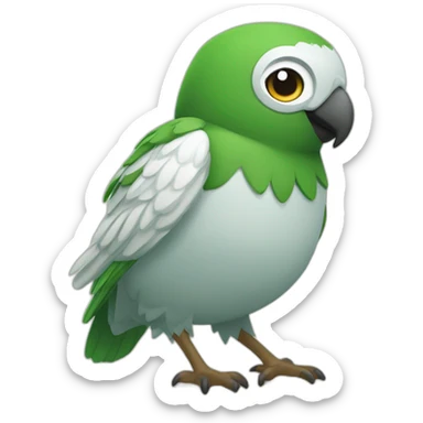 Oiseau chouette vert mouillé regard vide sticker