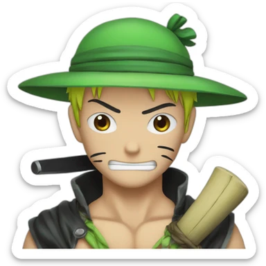 Zoro qui fait un câlin à luffy sticker