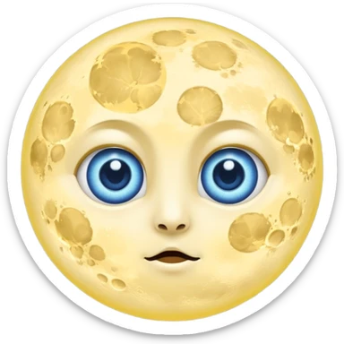 Full moon with big blue glaring eyes sticker