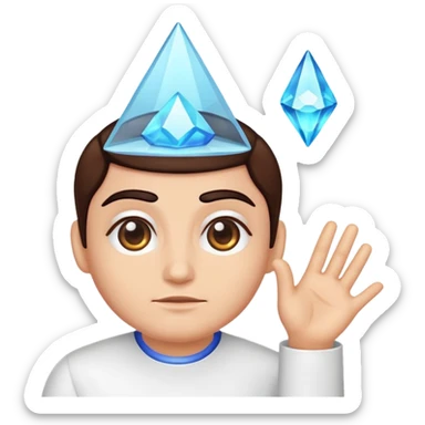 crystal lab character eyebrow raise with glow sticker