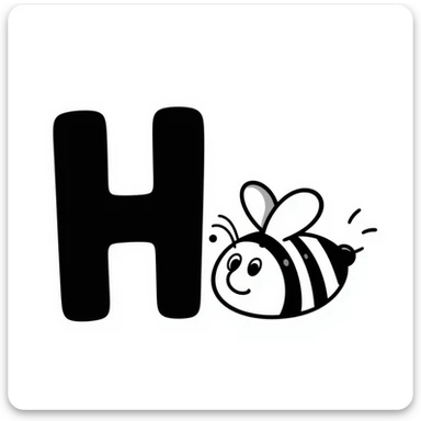 honey bee with the letter H sticker