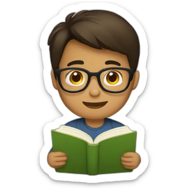 brown-Filipino-boy-with-glasses-reading-a-book sticker