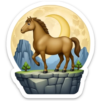 Affe auf dem Schleifstein und auf dem Mond ein Pferd  sticker