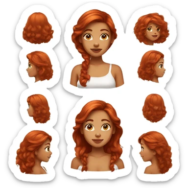 Red hair girl with medium skin tone and a beauty mark on her nose  sticker