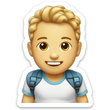 Baby face with 2 teeth sticker