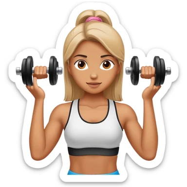 girl lifting a dumbbell sticker