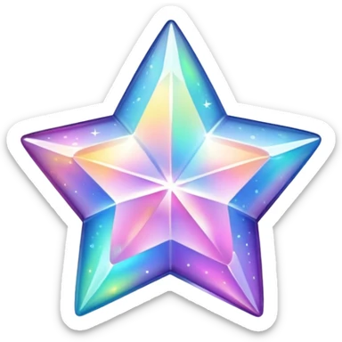 hd sparkly holographic star shaped gem sticker