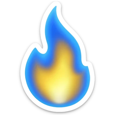 blue and yellow fire emoji sticker