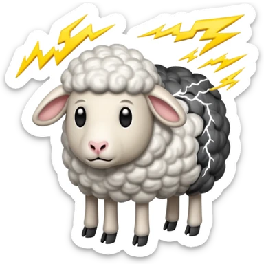 Sheep getting hit by lightning sticker