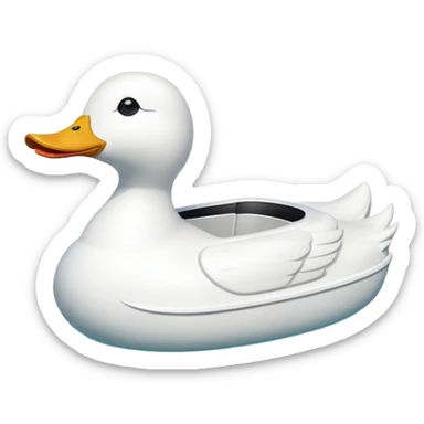 The white duck-shaped pedal boats  sticker