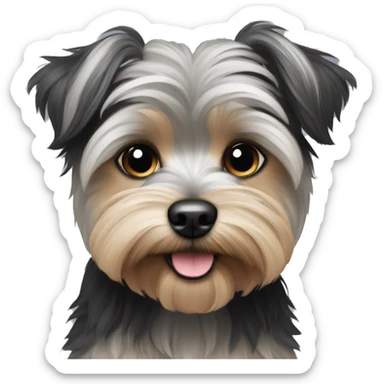 grey and black morkie sticker