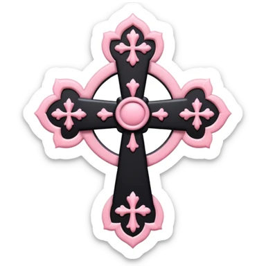 soft cute black pink goth cross , no woman sticker