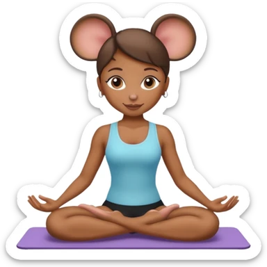 Pilates girl mocca mouse  sticker