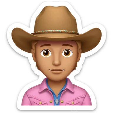 pink cowboy male sticker