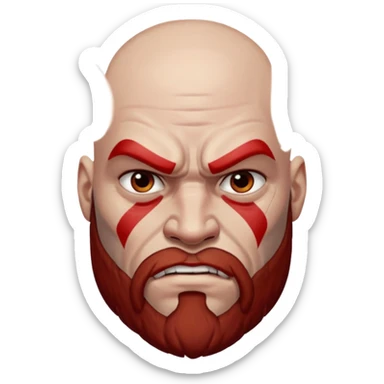 Kratos skin whiter Without beard sticker