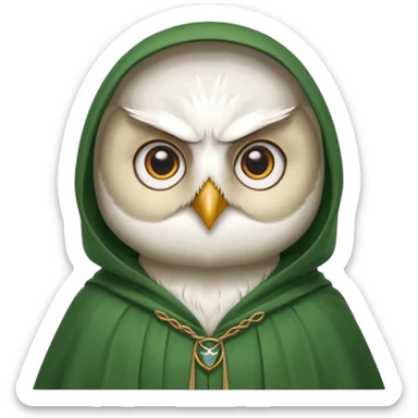 white owl professor in green cloak  sticker