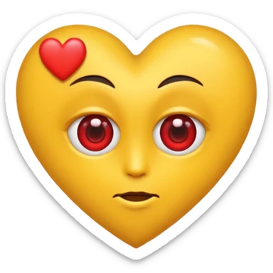 Cara amarilla con corazones en Los ojos y las megillas Rojas sticker