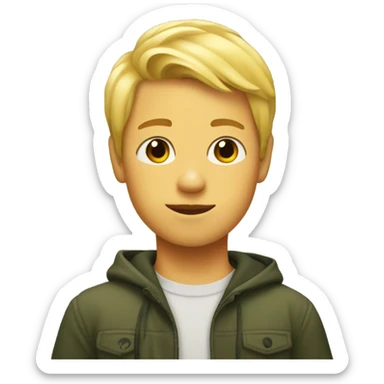 Human boy blonde hair head with a duck body  sticker