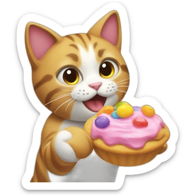 Cat handing out sweets sticker