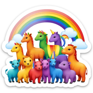 Gay pride animals sticker
