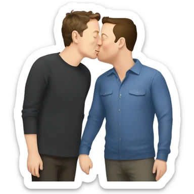 Elon Musk kissing Mark Zuckerburg sticker