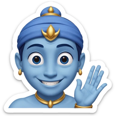 Genie from Aladdin. make several options for the genie from alladin cartoon for the further animation, i want that he shows the like with his left hand and smiles sticker