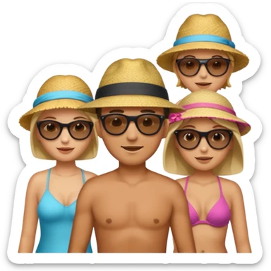 people at the beach sticker