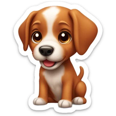 Red heeled puppy saying I love you sticker