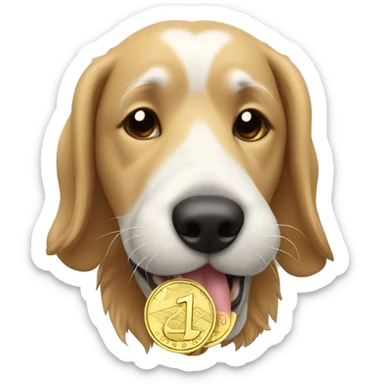 dog licking solana coin sticker