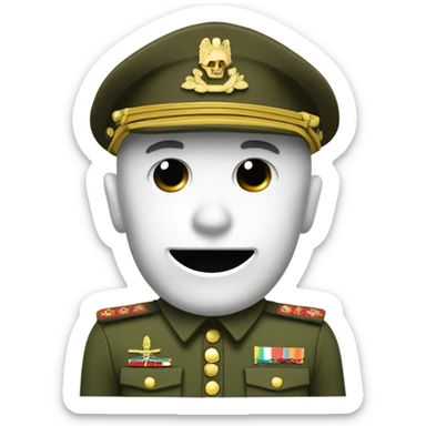 soldado con calavera dorada sticker