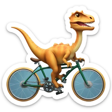 Dinosaur on a bike sticker